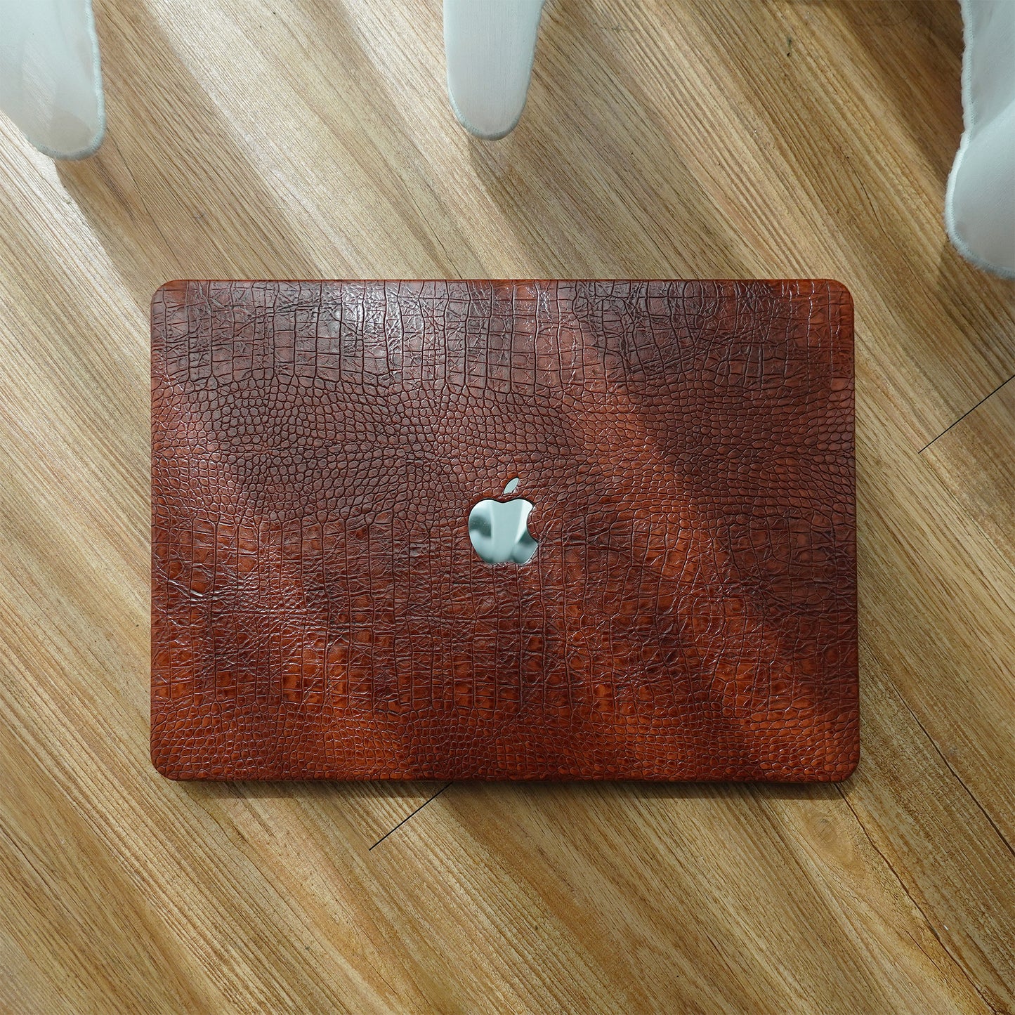 Leather Series ♾ Dark Rad Crocodile Leather MacBook Case