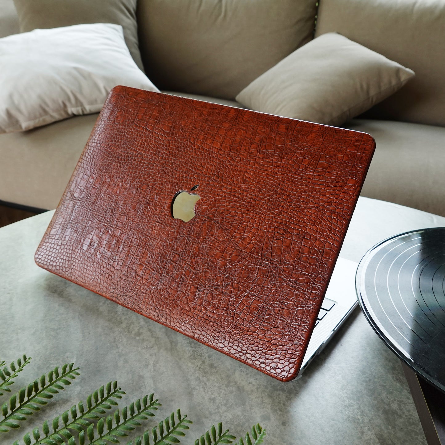 Leather Series ♾ Dark Rad Crocodile Leather MacBook Case