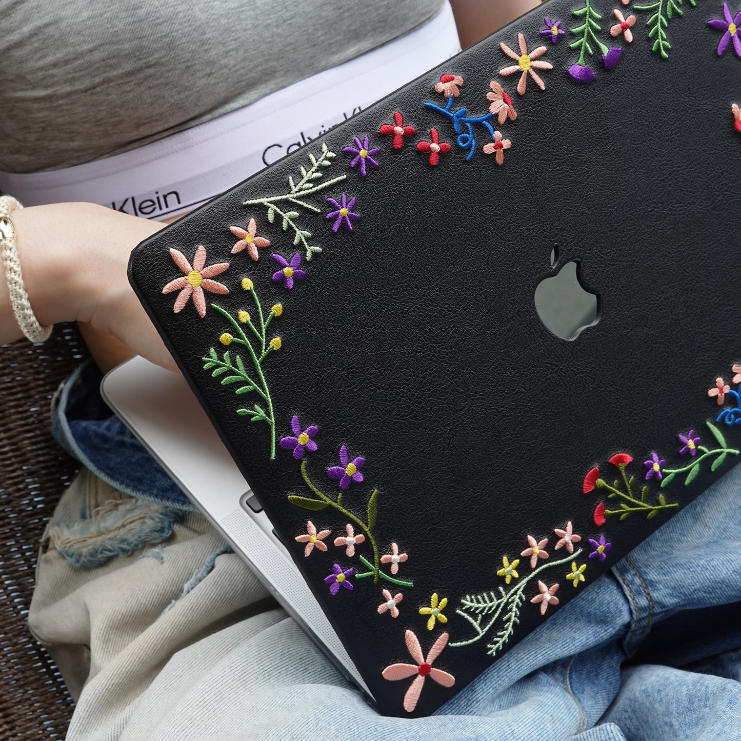 This Is Us ∞ Embroidered Serenity Jet Black Mac Case