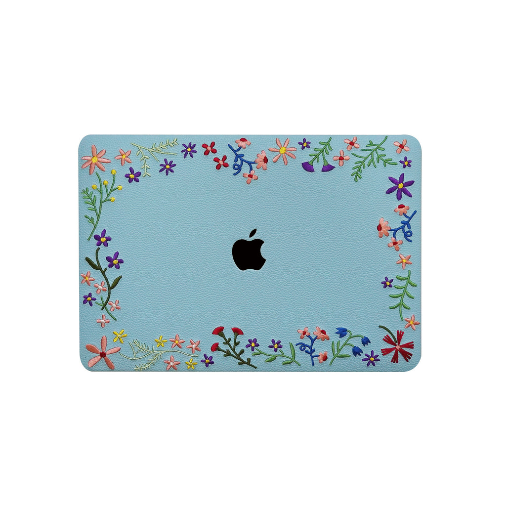 This Is Us Embroidery Series ♾ Sky Blue Flourishing Floral MacBook Case
