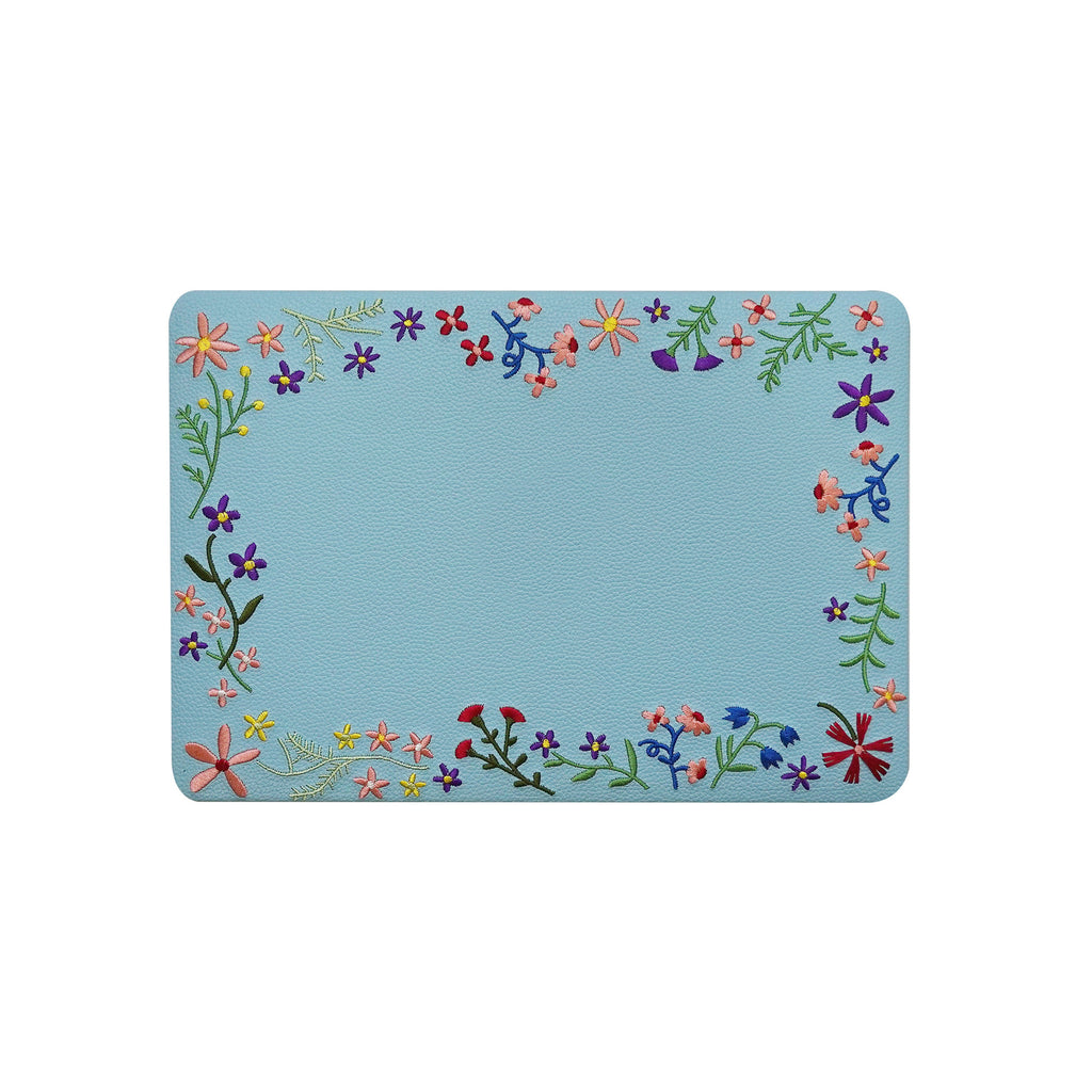 This Is Us Embroidery Series ♾ Sky Blue Flourishing Floral MacBook Case