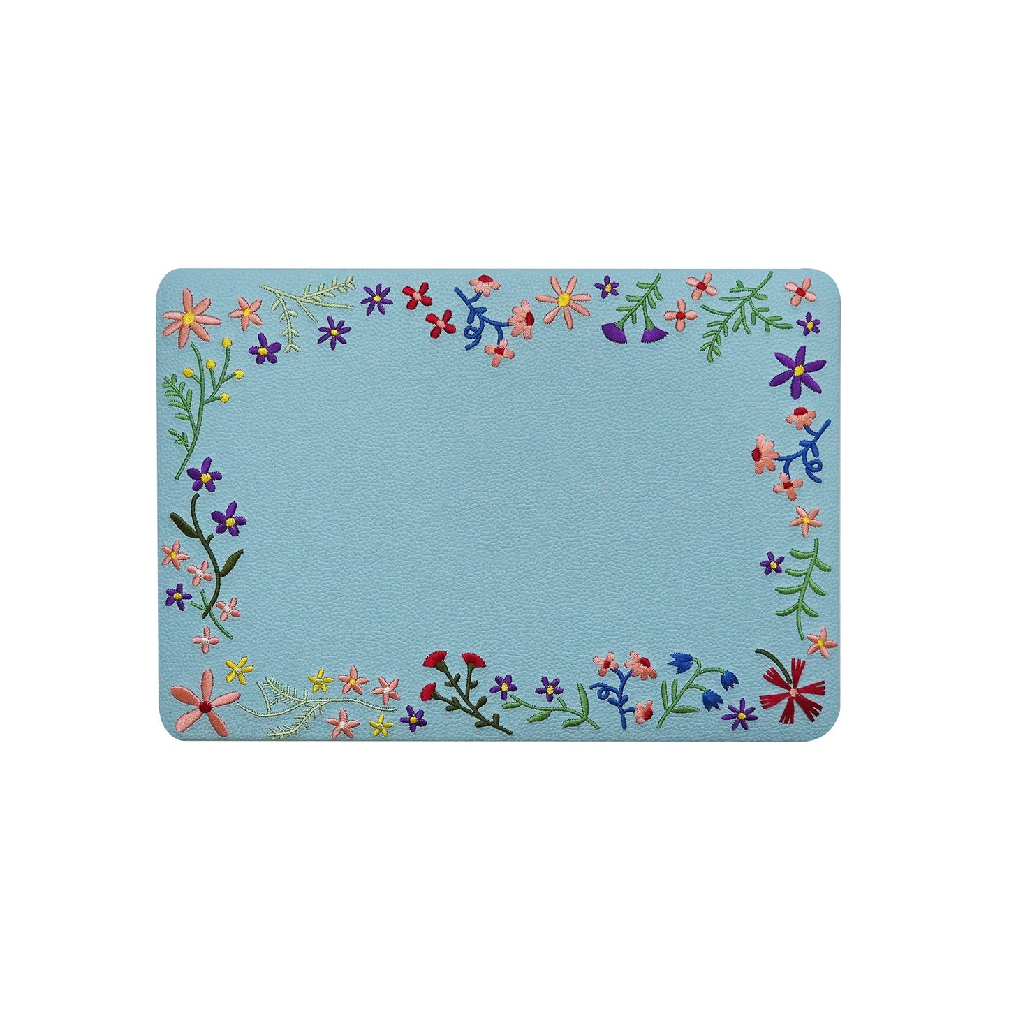 This Is Us Embroidery Series ♾ Sky Blue Flourishing Floral MacBook Case