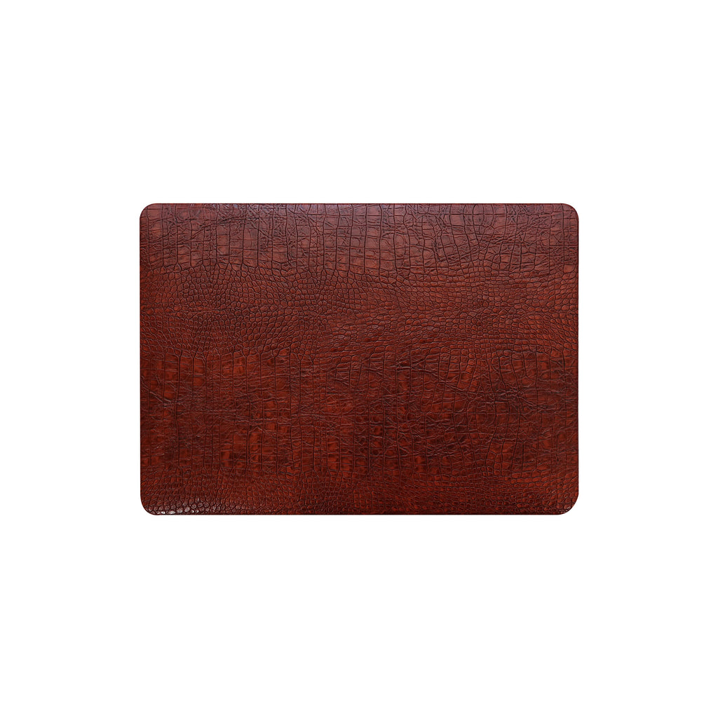 Leather Series ♾ Dark Red Crocodile Leather MacBook Case