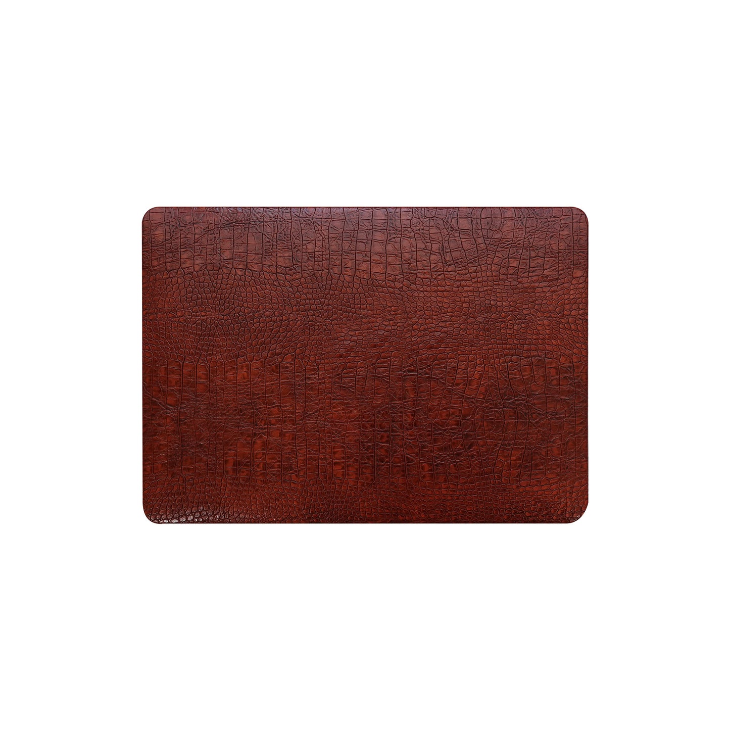 Leather Series ♾ Dark Rad Crocodile Leather MacBook Case
