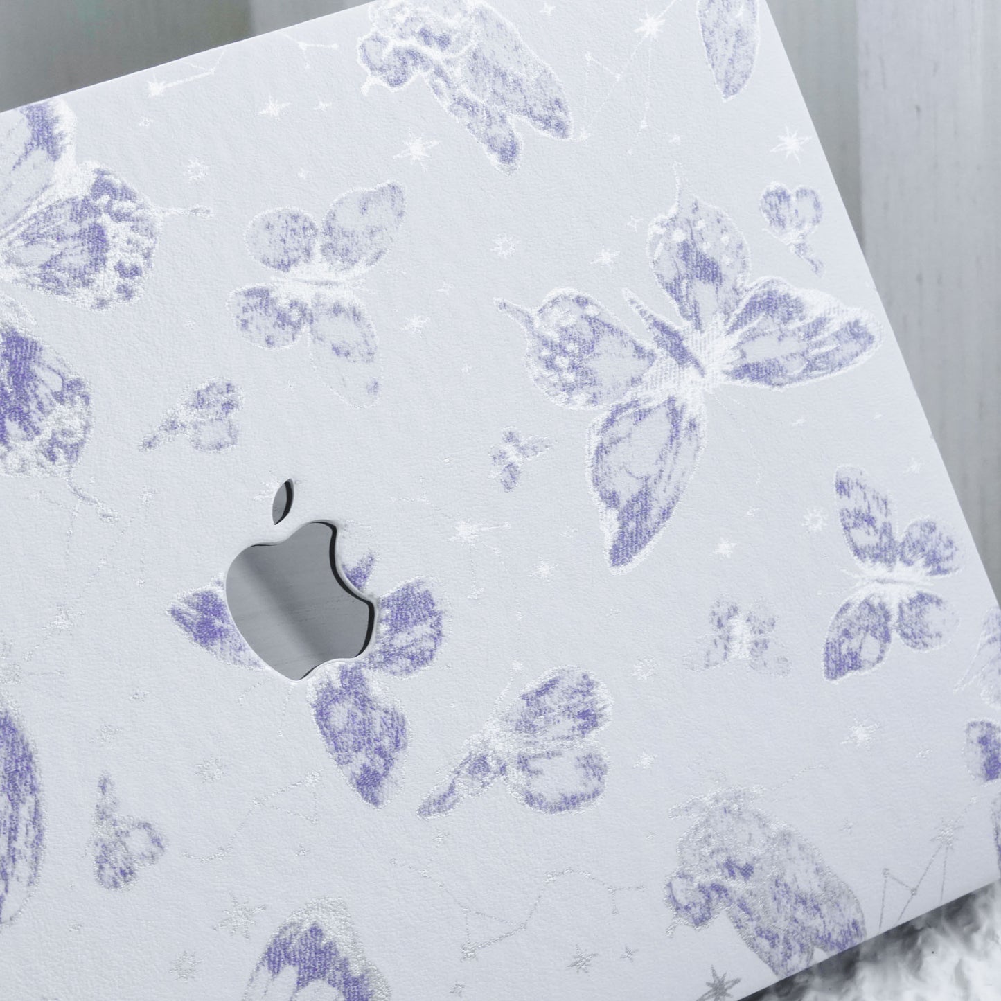 Leather Series ♾ Purple Butterfly Laser-Engraved Macbook Case