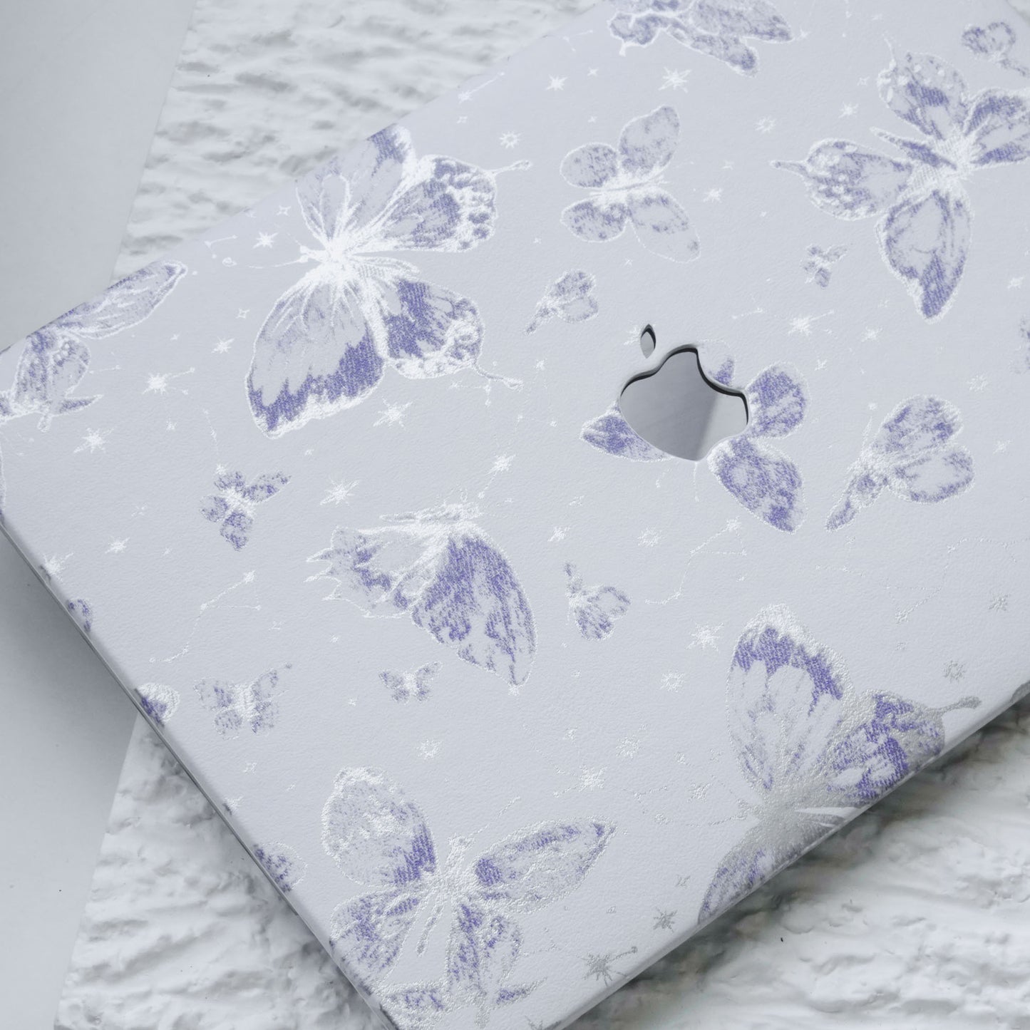 Leather Series ♾ Purple Butterfly Laser-Engraved Macbook Case