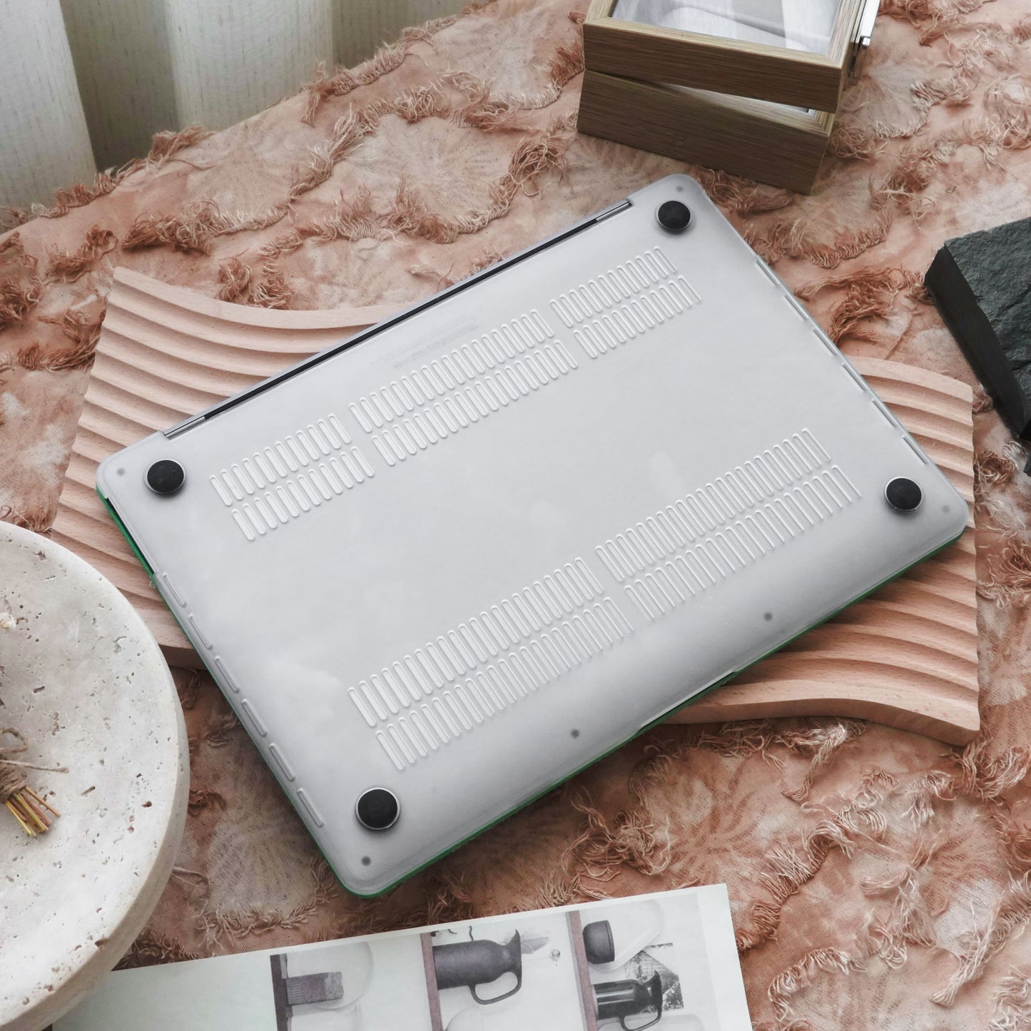 Leather Series ♾ Pink Butterfly Laser-Engraved Macbook Case