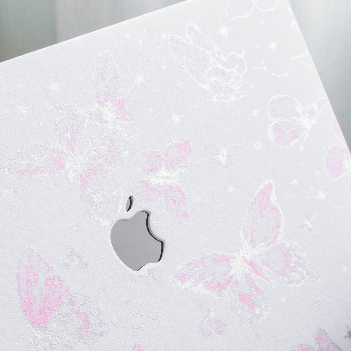 Leather Series ♾ Pink Butterfly Laser-Engraved Macbook Case