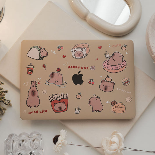This is us Designer Q-version Capybara Hand-drawn Macbook Case
