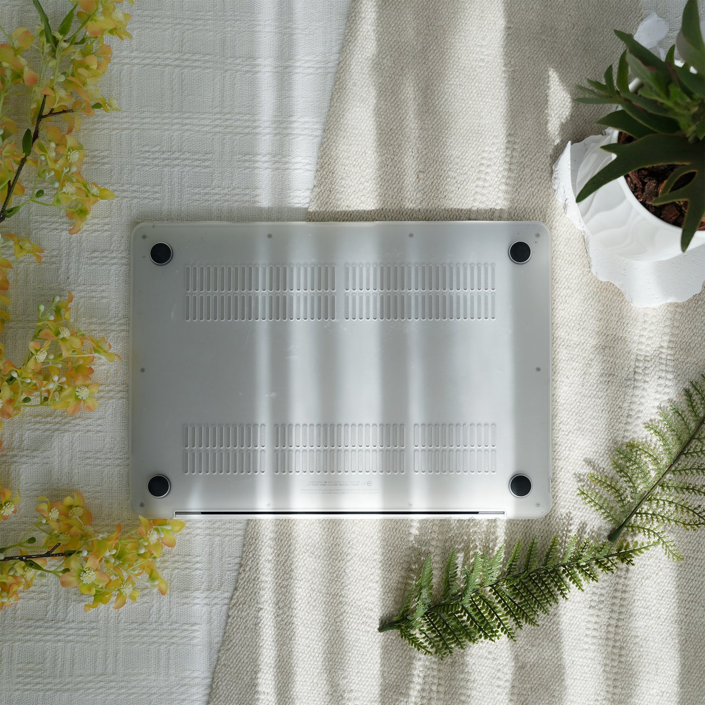 Leather Series ♾ Blue & White Striped Mac Case