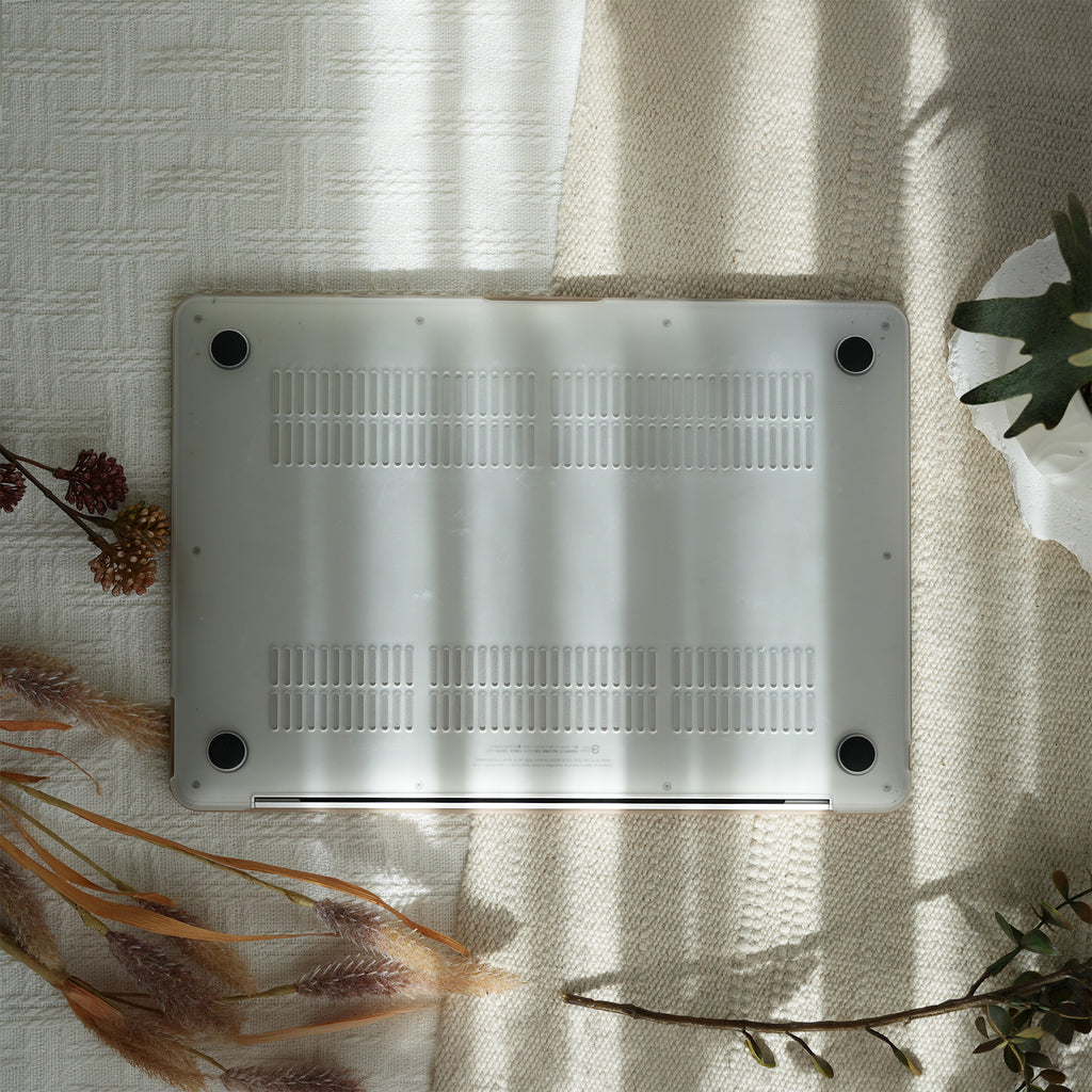 Leather Series ♾ Brown & White Striped Mac Case