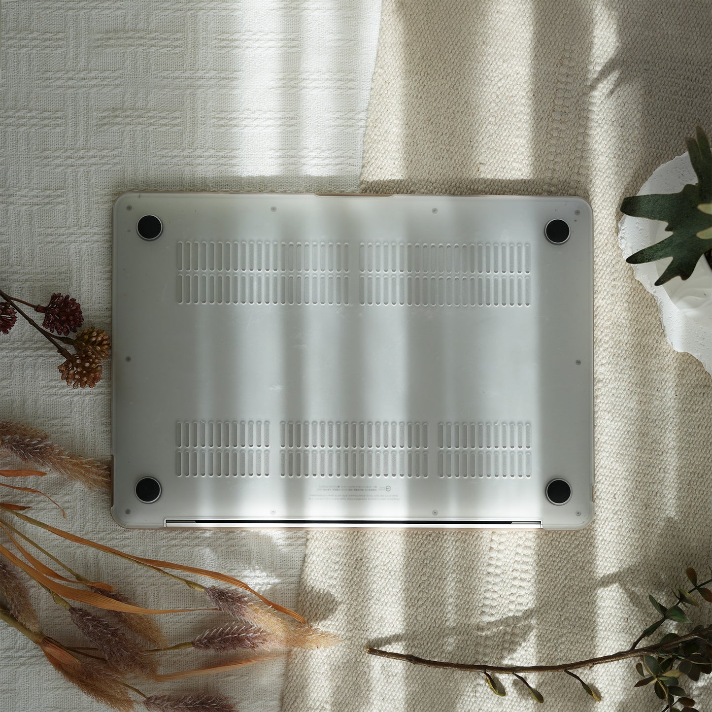 Leather Series ♾ Brown & White Striped Mac Case