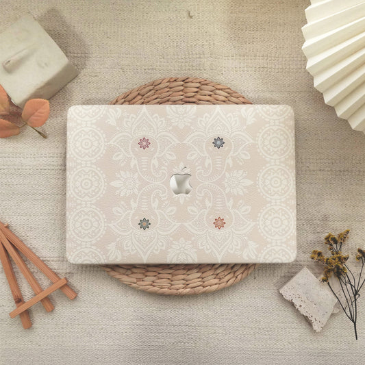 Lychee Texture Light Pink Elephant Pattern ♾ Mac Case