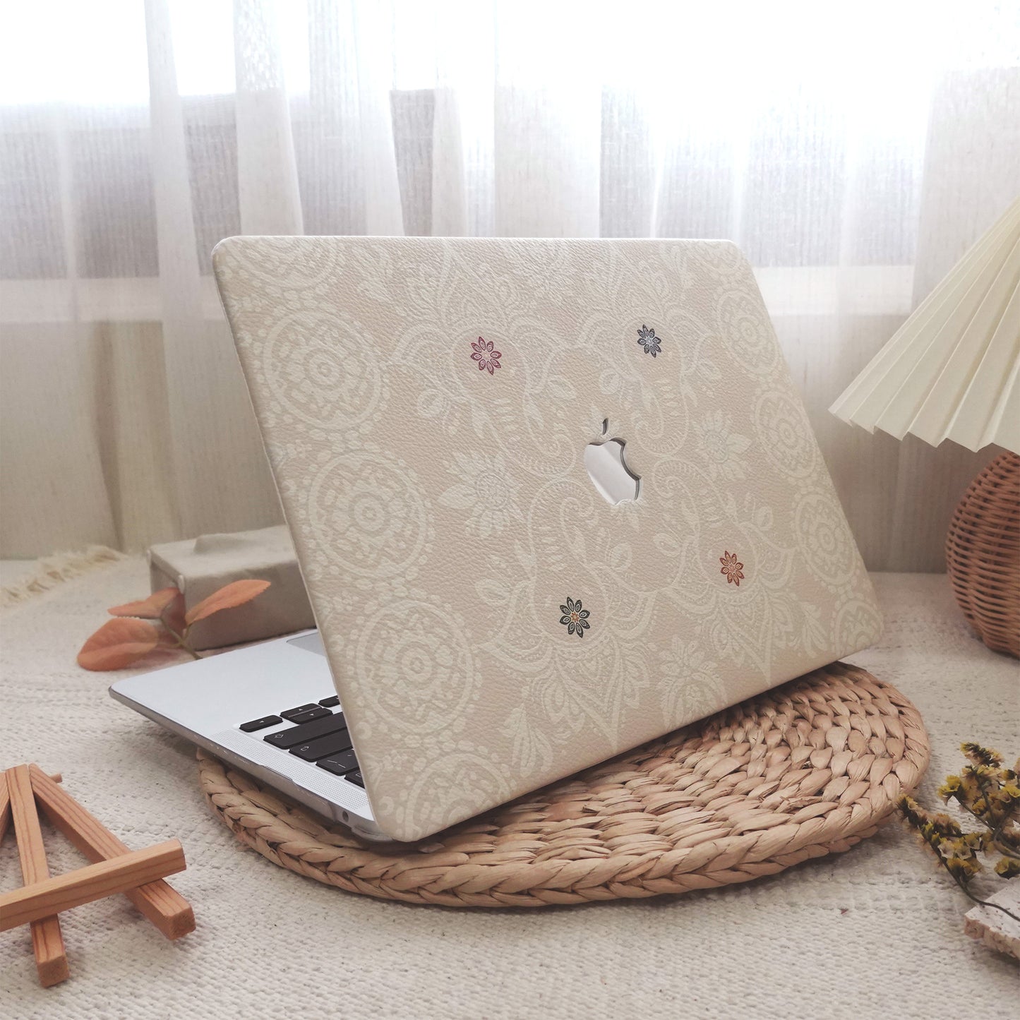 Lychee Texture Light Pink Elephant Pattern ♾ Mac Case