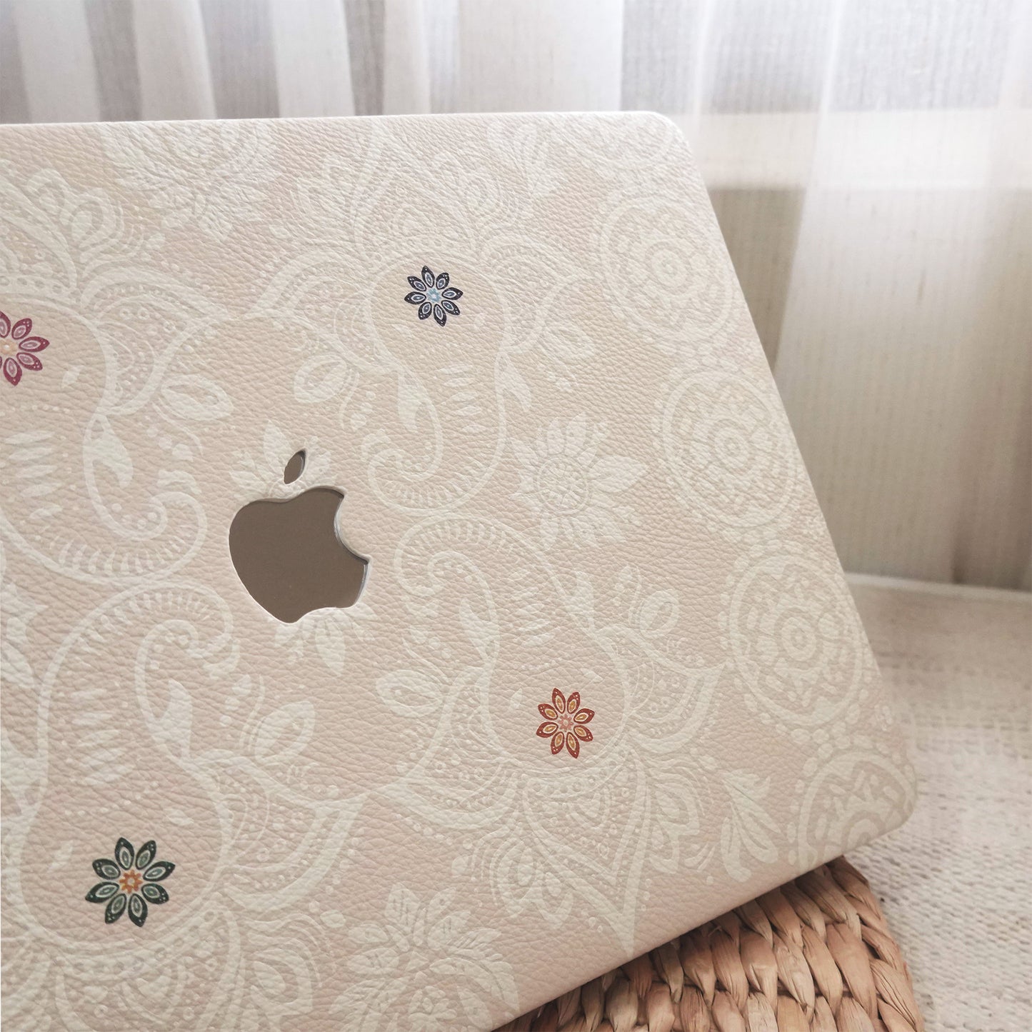 Lychee Texture Light Pink Elephant Pattern ♾ Mac Case