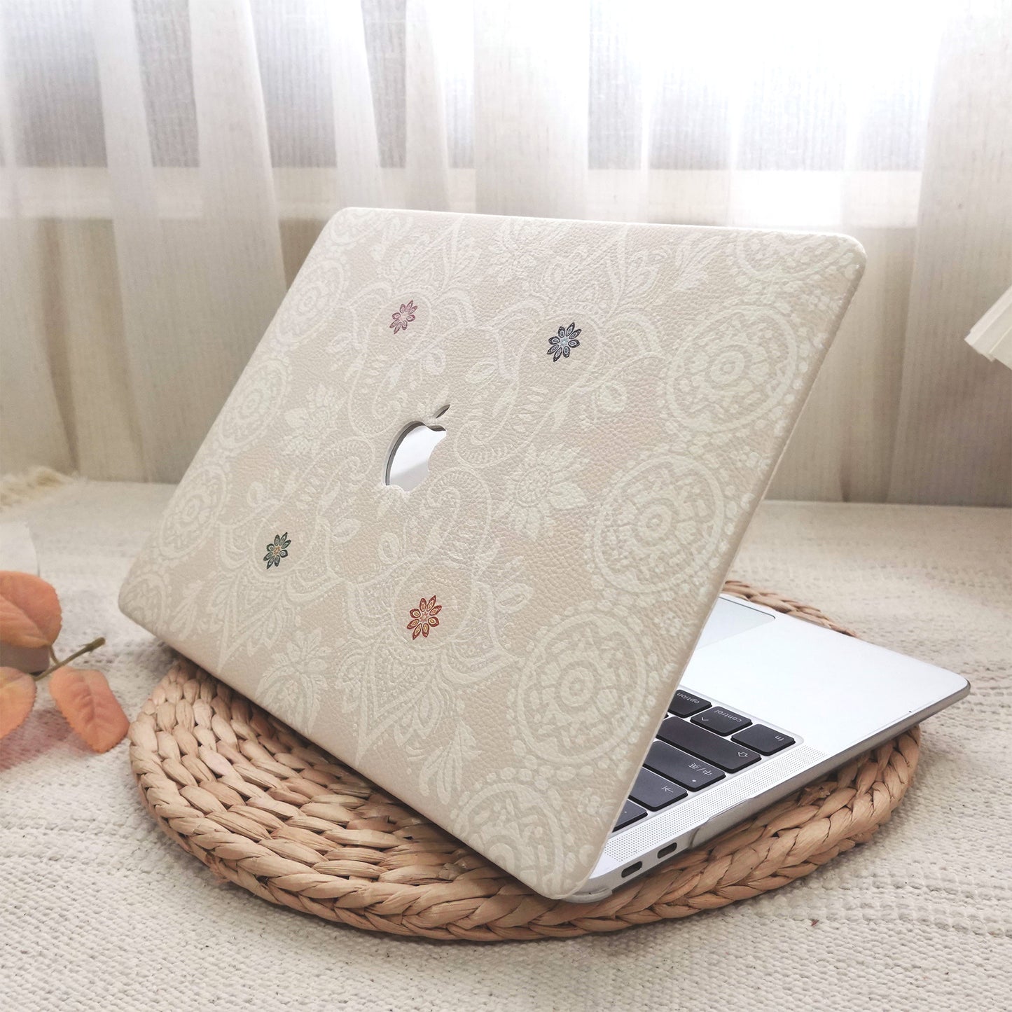 Lychee Texture Light Pink Elephant Pattern ♾ Mac Case