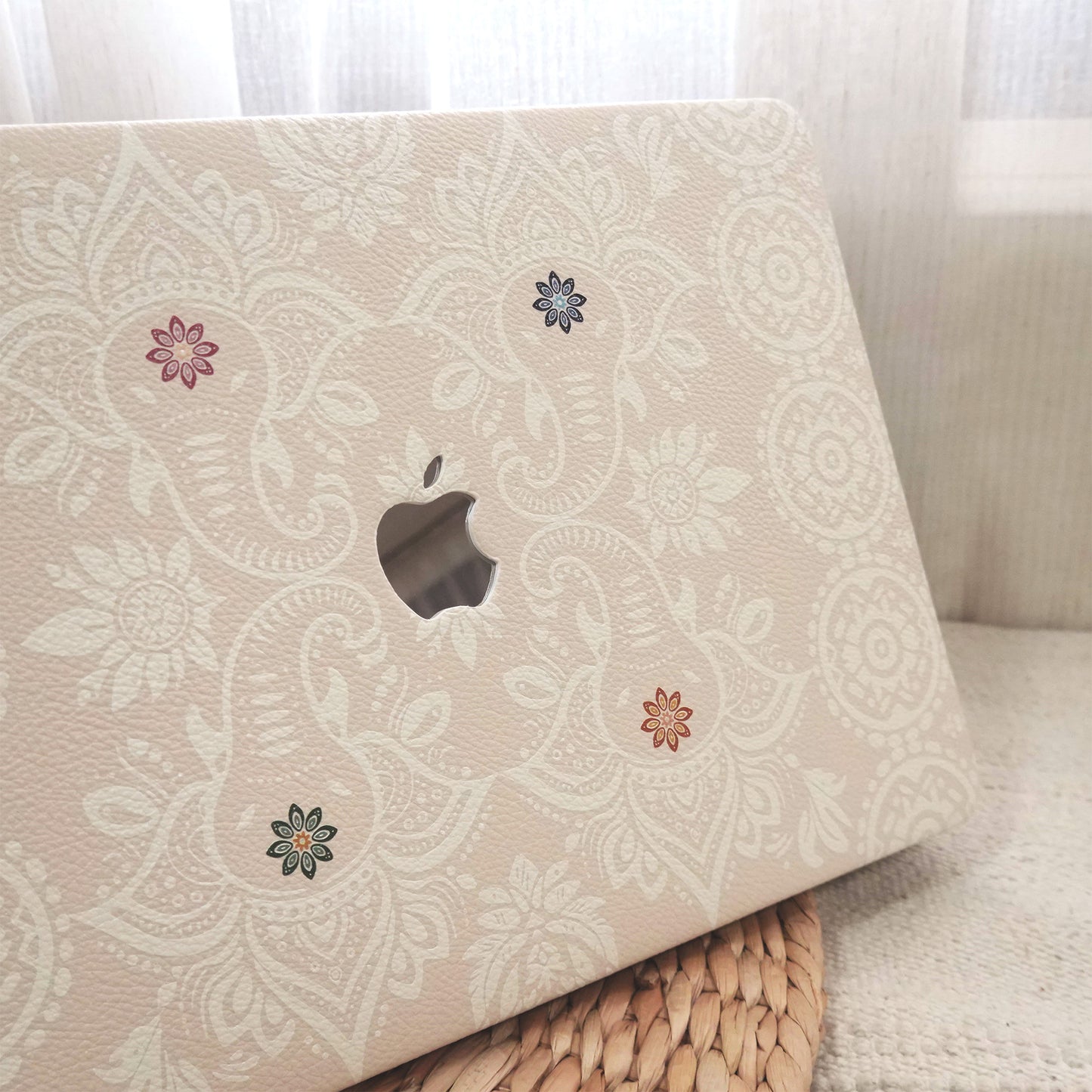 Lychee Texture Light Pink Elephant Pattern ♾ Mac Case