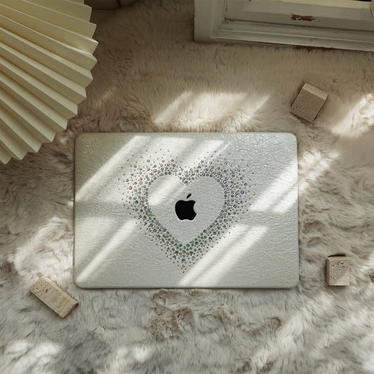 Leather Series ♾ Pearl White Rhinestones Mac Case