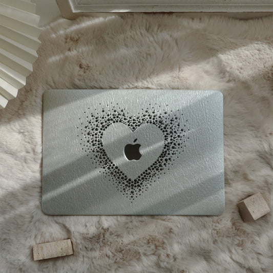 Leather Series ♾ Silver Gray Rhinestones Mac Case