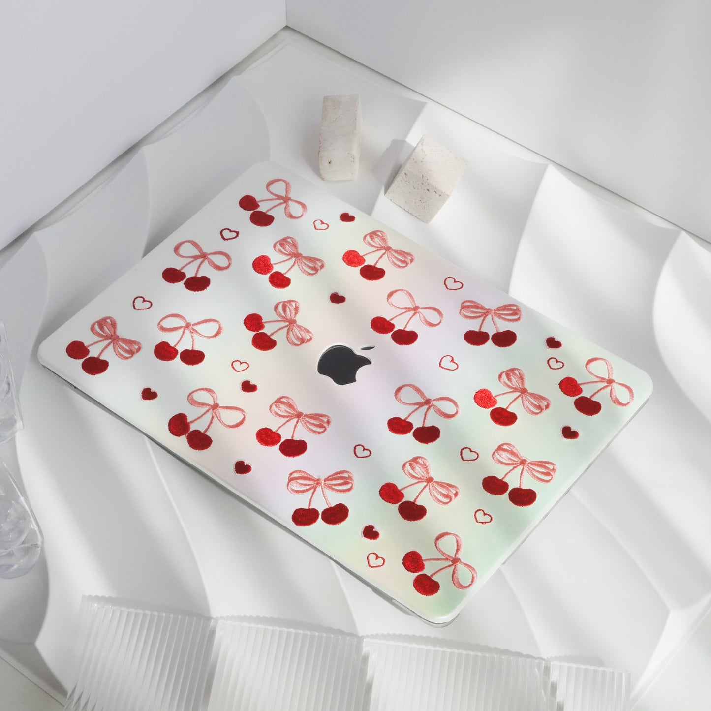 Embroidery Series ♾ Butterfly Embroidered Cherry Texture Stitching Macbook Case