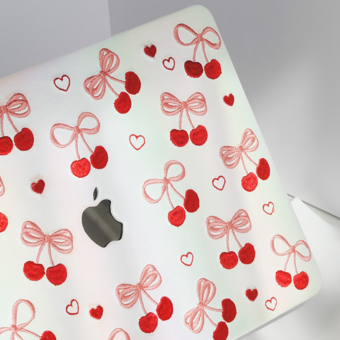 Embroidery Series ♾ Butterfly Embroidered Cherry Texture Stitching Macbook Case