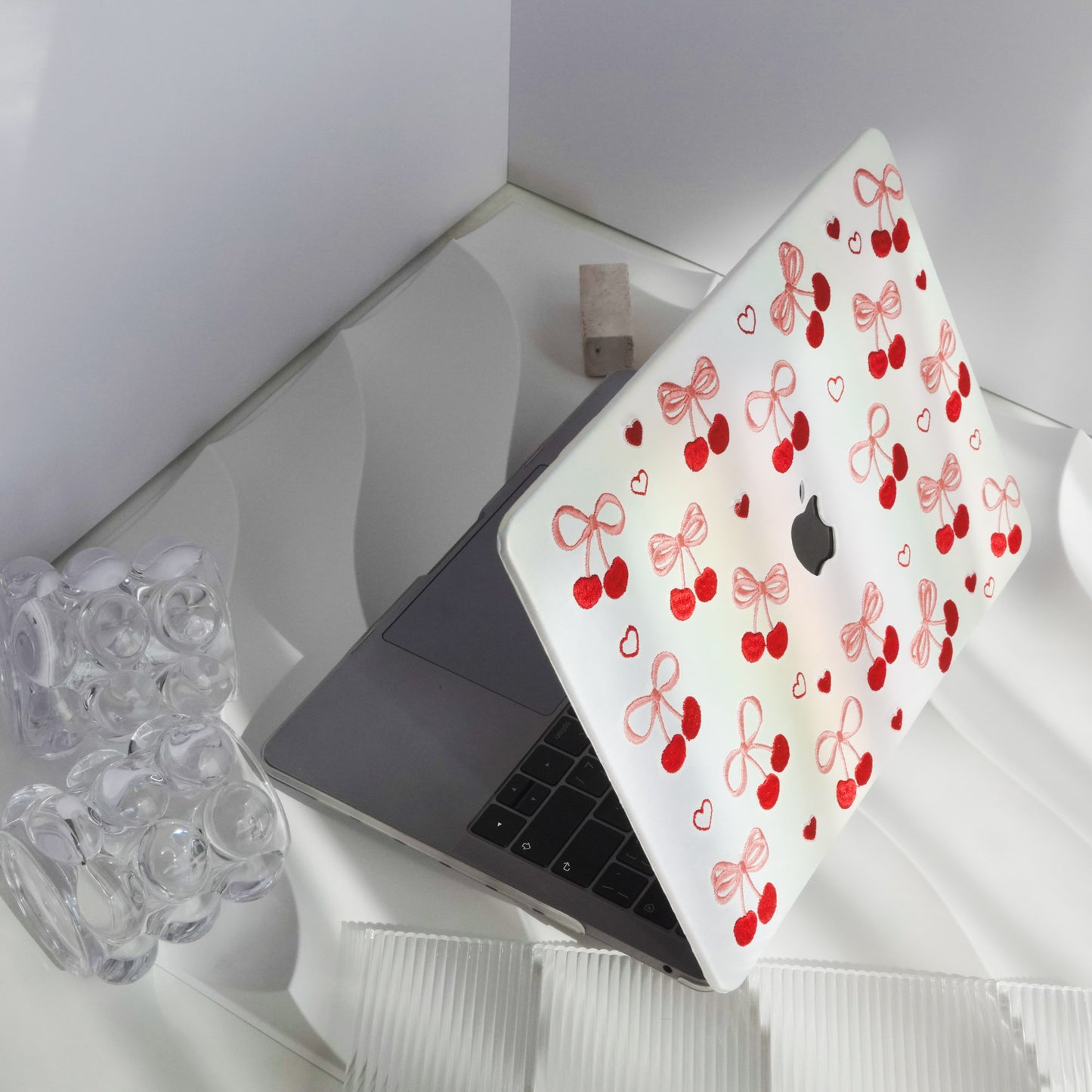 Embroidery Series ♾ Butterfly Embroidered Cherry Texture Stitching Macbook Case