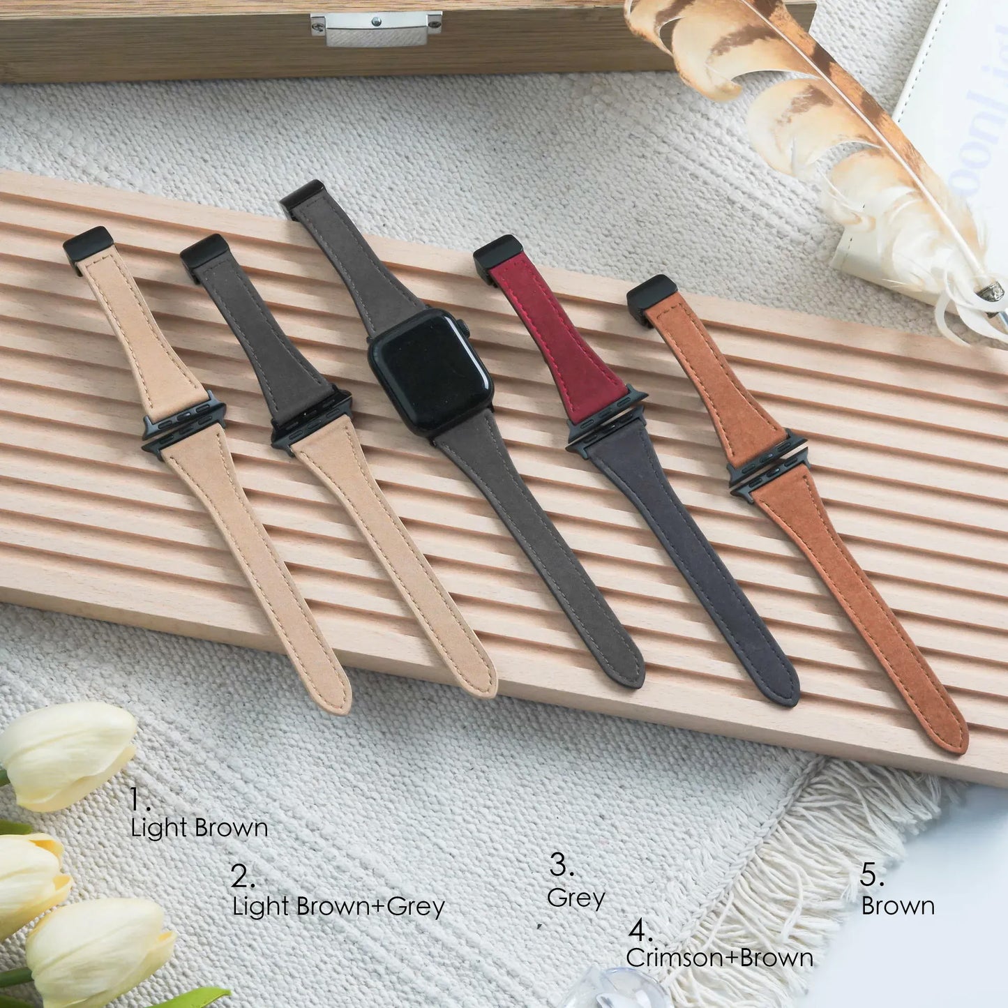 Denim Weave Magnetic Leather Apple Watch Band