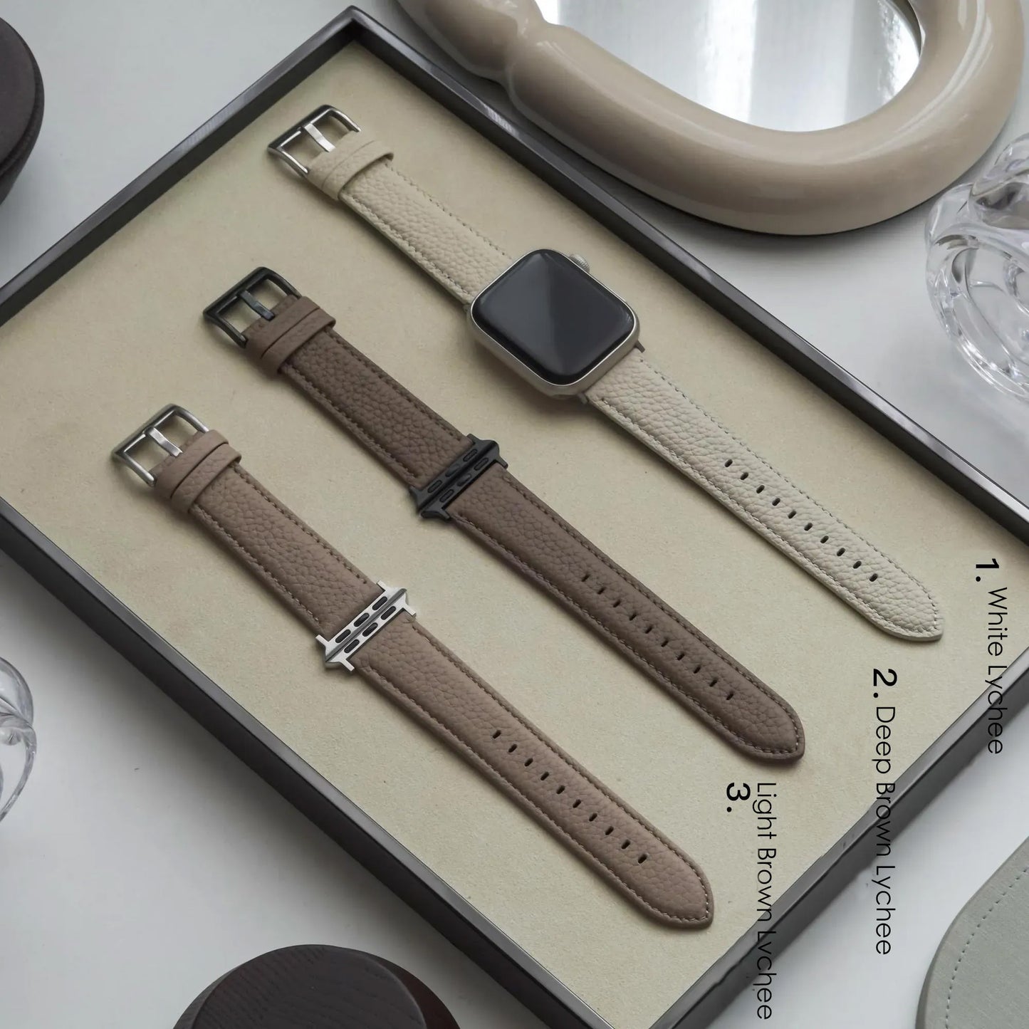 Lychee Grain Texture Leather Buckle Apple Watch Band