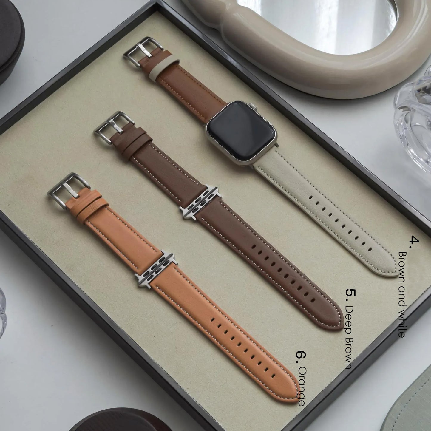 Lychee Grain Texture Leather Buckle Apple Watch Band