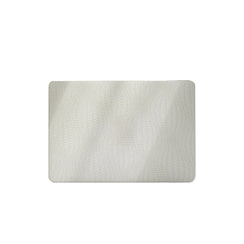 Leather Series ♾ Off-White Woven Curved Pattern MacBook Case