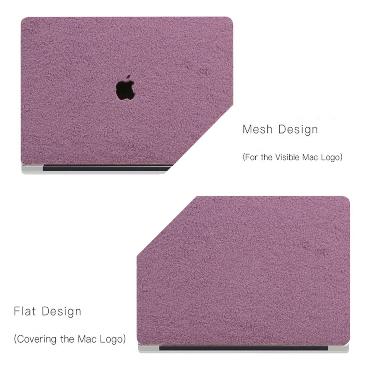 Teddy Fleece, Cardamom Purple Textured Leather Mac Case