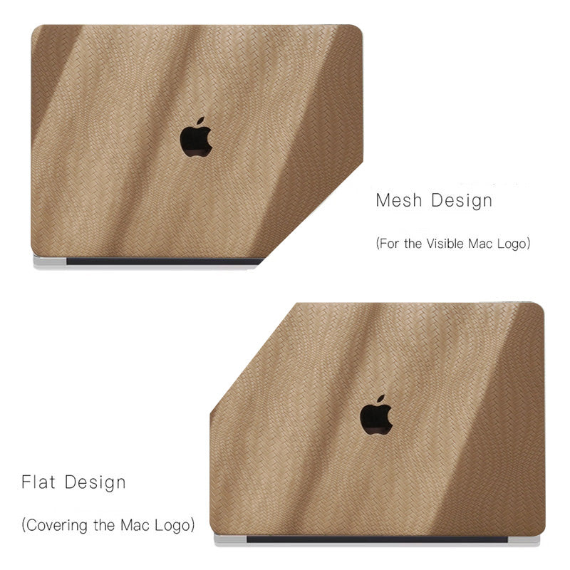 Leather Series ♾ Brown Woven Curved Pattern MacBook Case