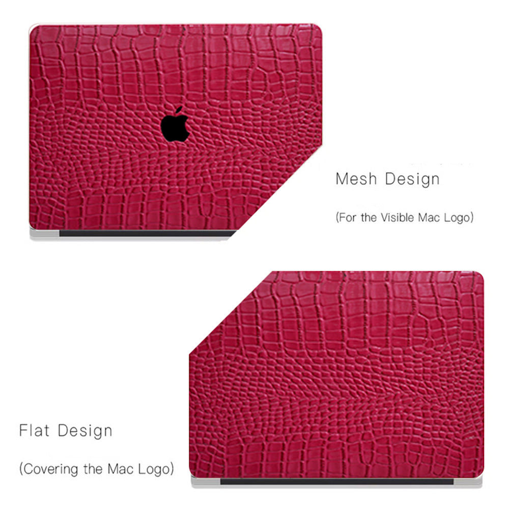 Leather Series ♾  Fuchsia Crocodile Leather MacBook Case