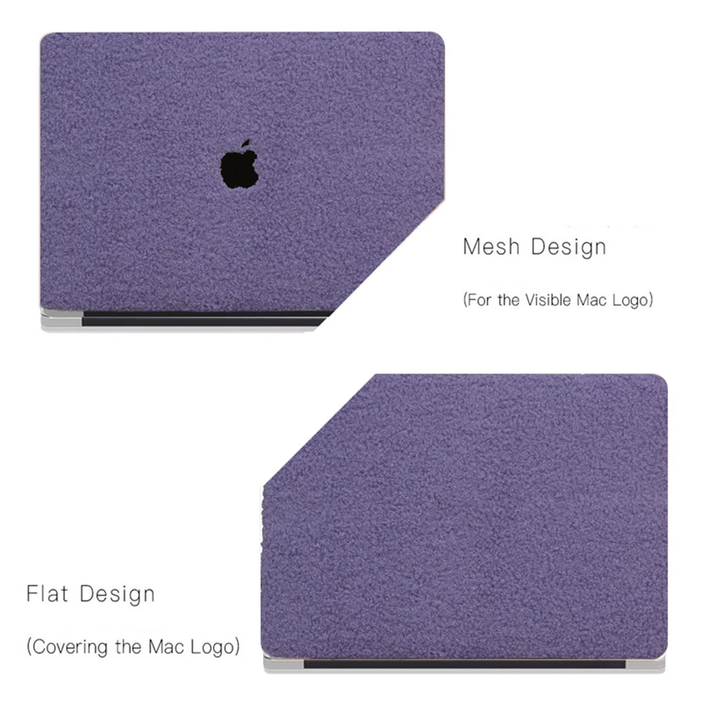 Teddy Fleece, Bellflower Purple Textured Leather Mac Case