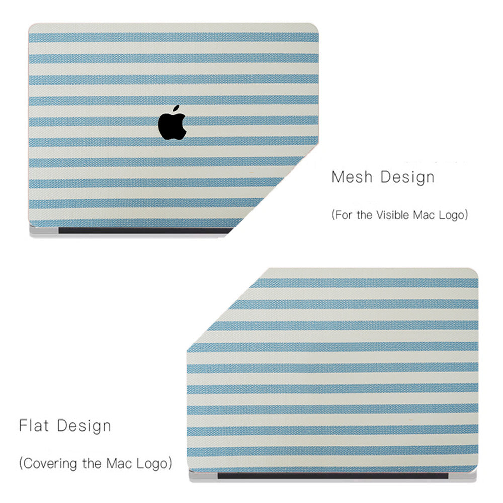 Leather Series ♾ Blue & White Striped Mac Case