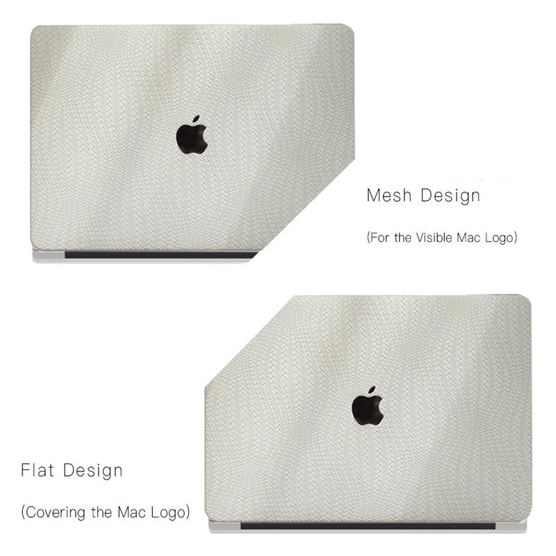 Leather Series ♾ Off-White Woven Curved Pattern MacBook Case