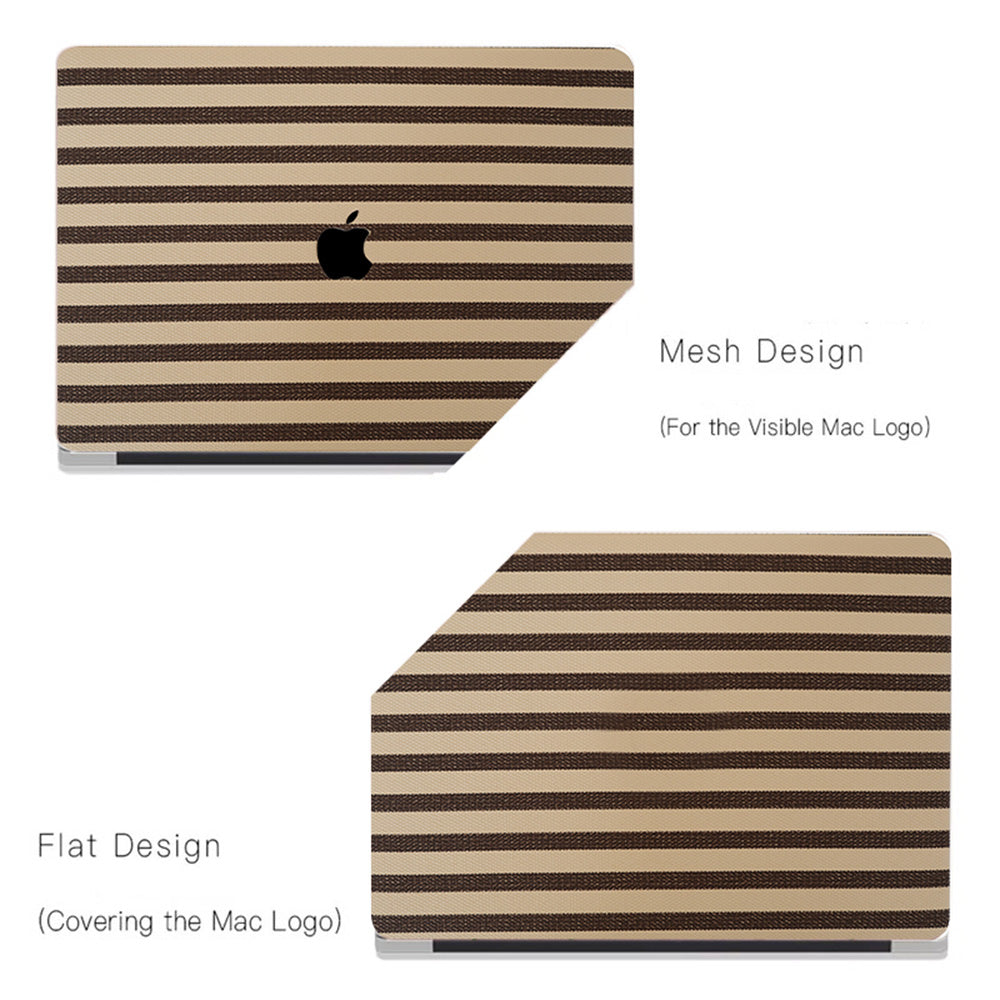 Leather Series ♾ Brown & White Striped Mac Case
