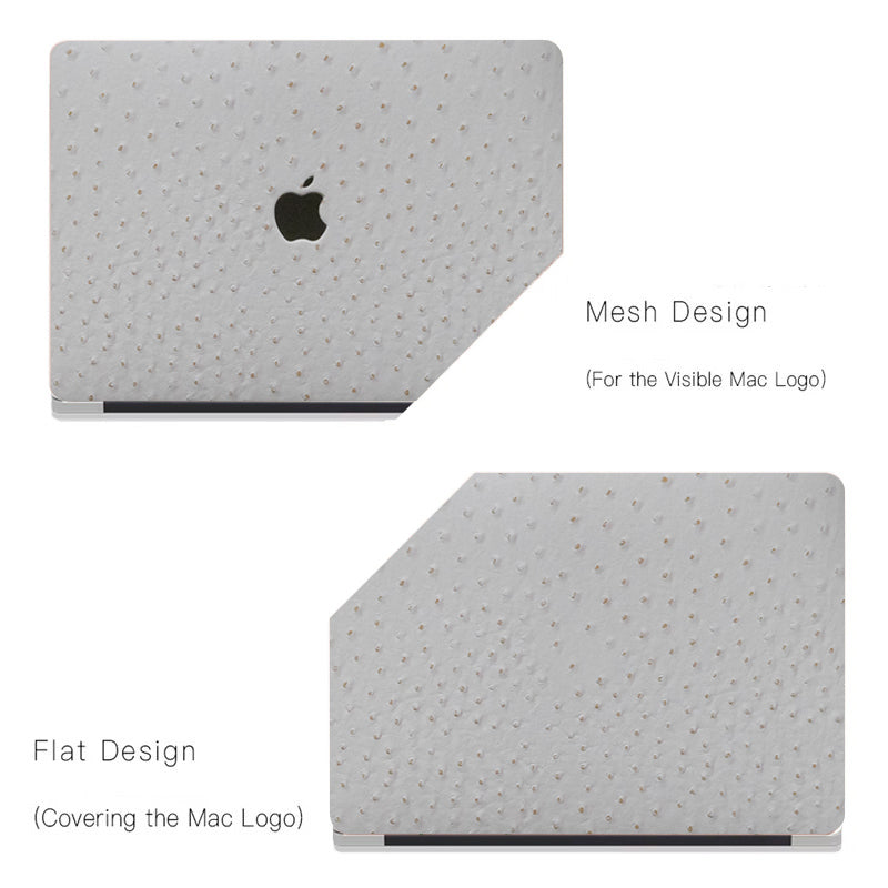 Leather Series White Pink Camel Texture Mac Case