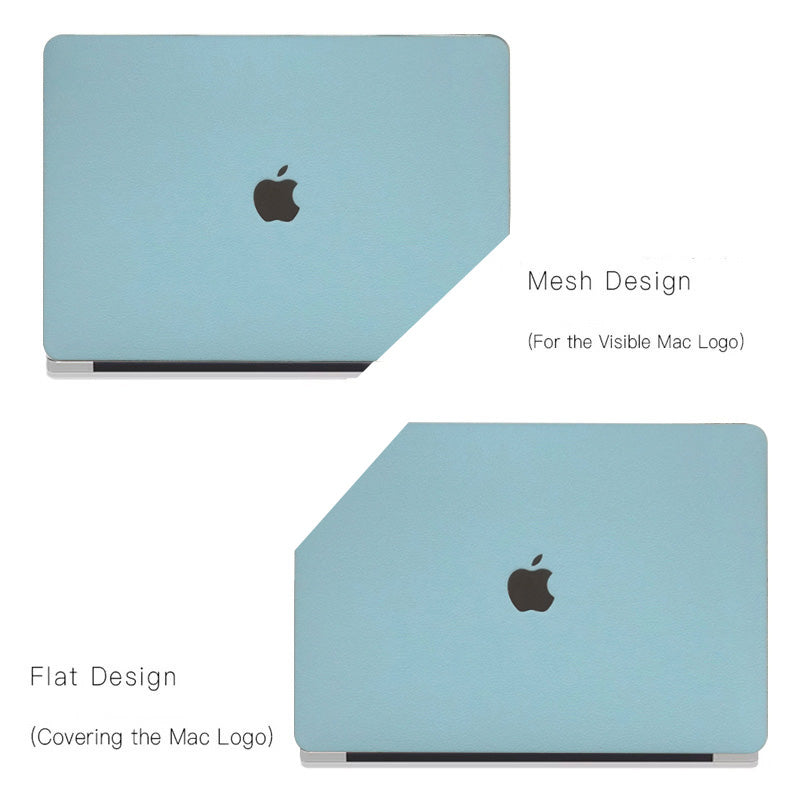 Lychee Texture Sky Blue Leather Macbook Case