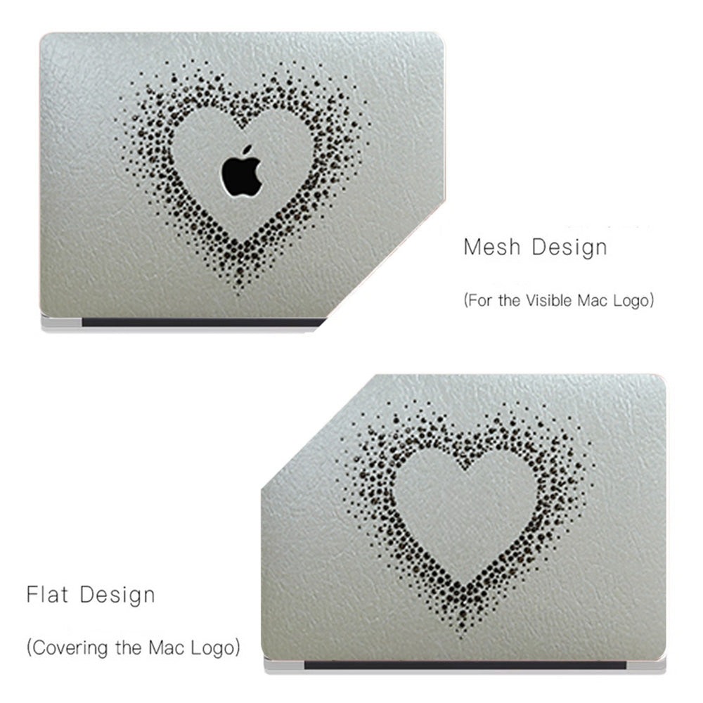 Leather Series ♾ Silver Gray Rhinestones Mac Case