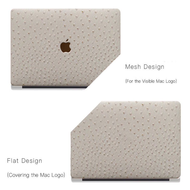 Leather Series White Pink Camel Texture Mac Case