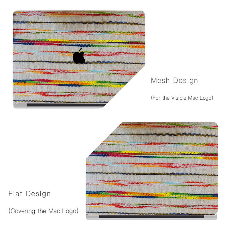 Plush Series ♾ Rainbow Thread Woven White Mac Case