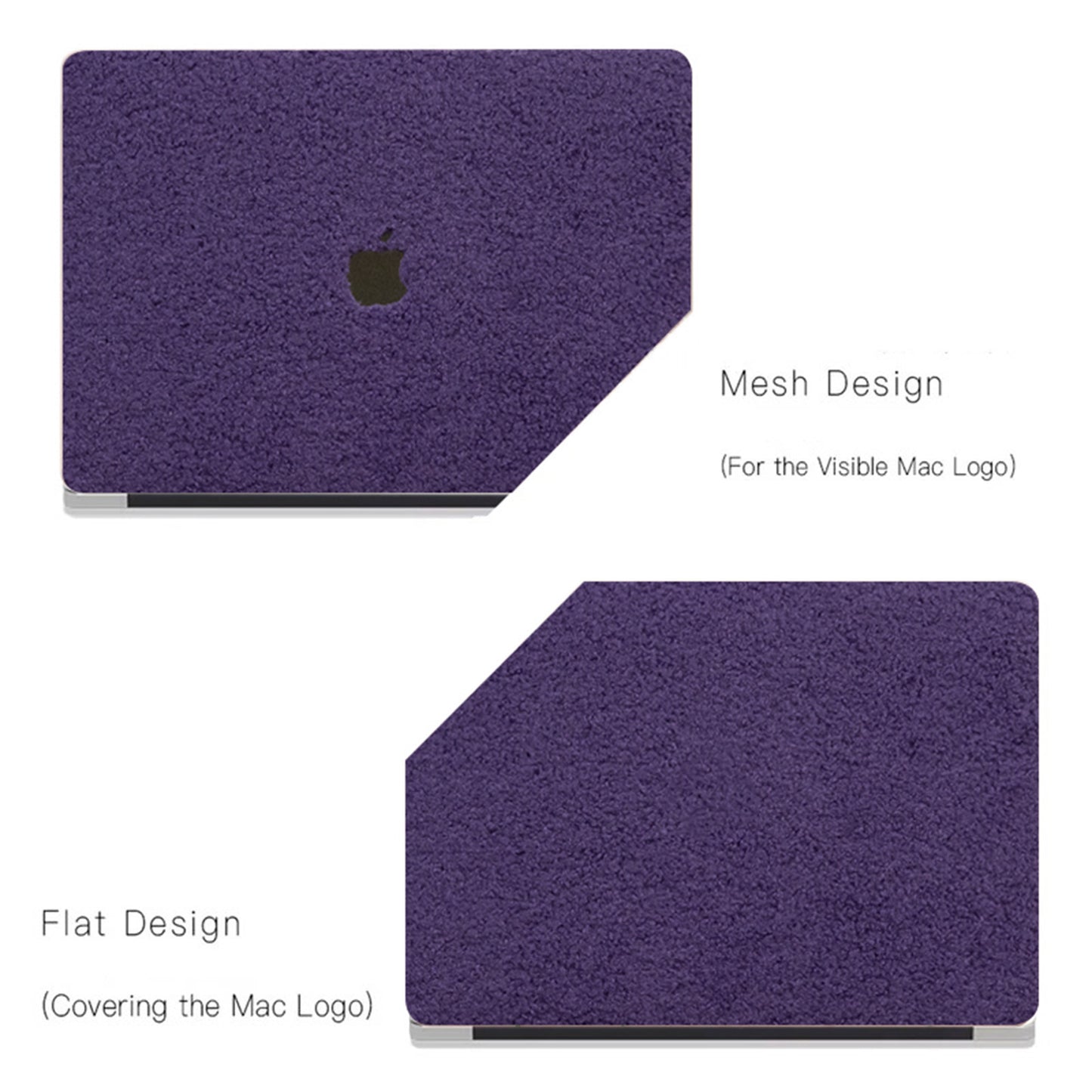 Teddy Fleece, Deep Purple Textured Leather Mac Case