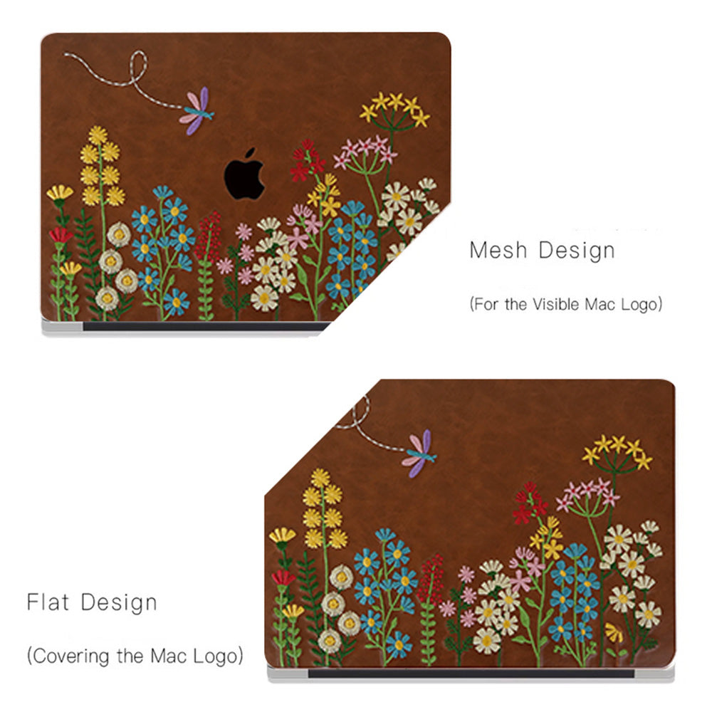 This is us Embroidery Series ♾ Colorful Floral Brown Mac Case