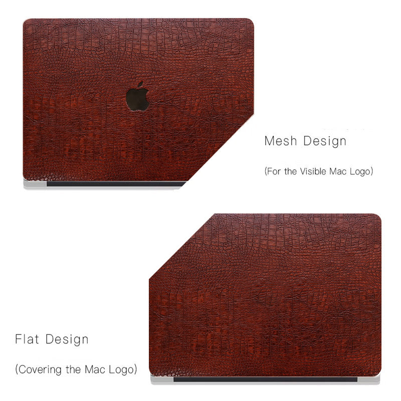 Leather Series ♾ Dark Rad Crocodile Leather MacBook Case