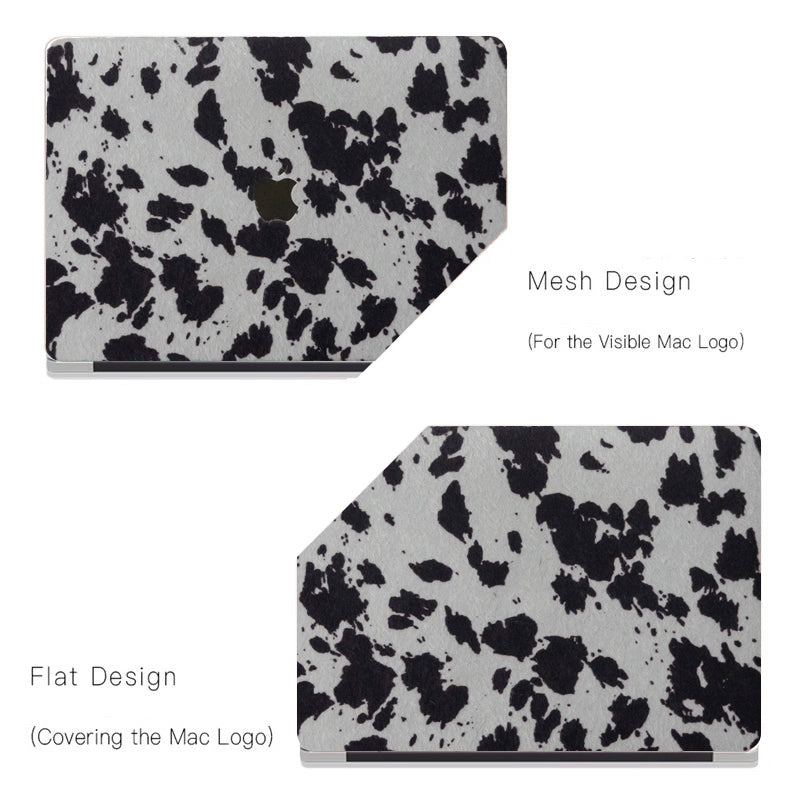 Leather Series ♾ Black and White Cow Pattern Mac Case