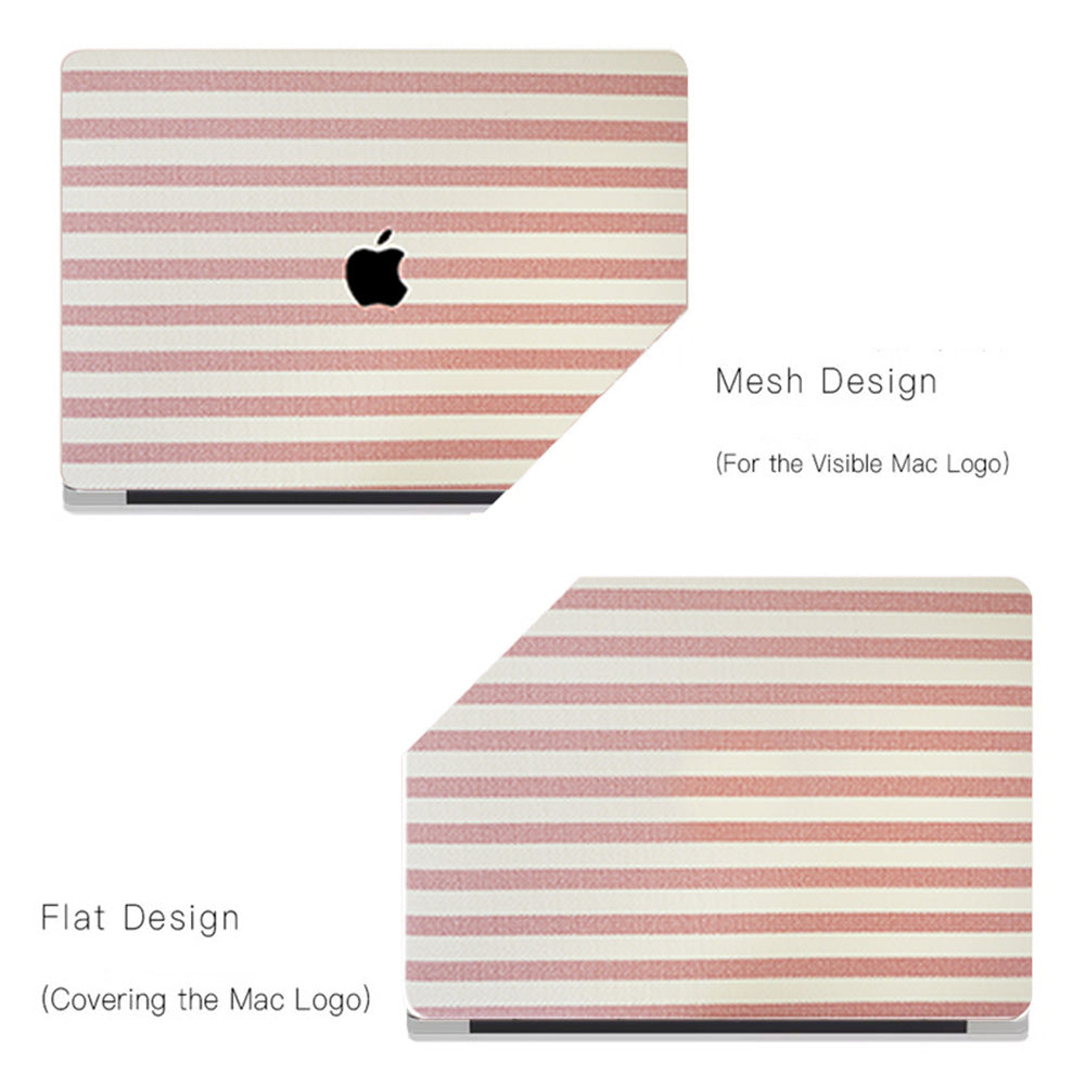 Leather Series ♾ Pink & White Striped Mac Case