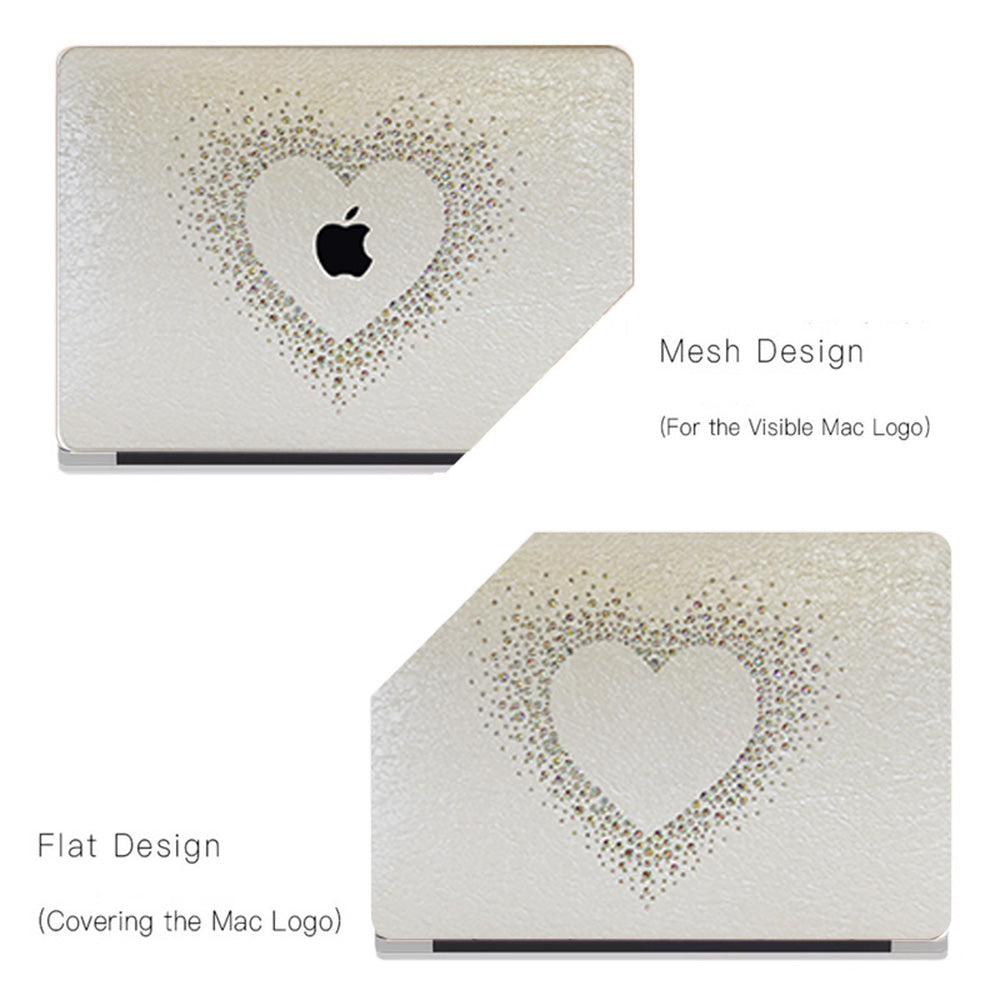 Leather Series ♾ Pearl White Rhinestones Mac Case