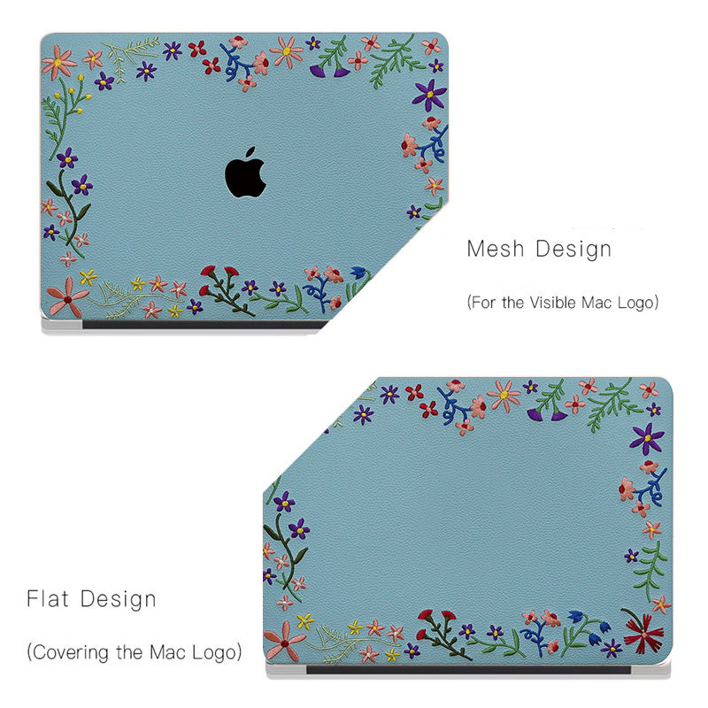 This Is Us Embroidery Series ♾ Sky Blue Flourishing Floral MacBook Case