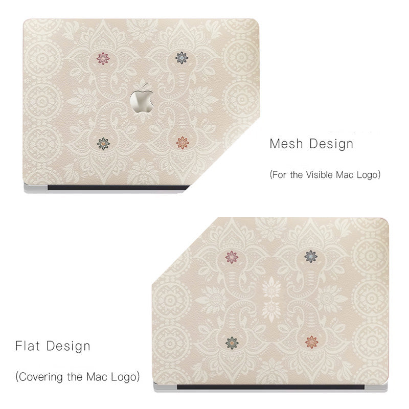 Lychee Texture Light Pink Elephant Pattern ♾ Mac Case